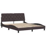 vidaXL Cadre de lit avec LED sans matelas marron foncé 160x200cm tissu