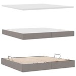 vidaXL Lit de rangement LED avec matelas Taupe 200 x 200 cm Tissu