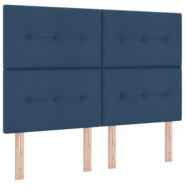 Lit Box Spring vidaXL avec Matelas Bleu 140x190 cm Tissu