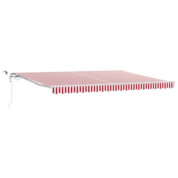 vidaXL Store rétractable automatique LED rayé rouge et blanc 450x300 cm