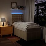 vidaXL Sommier à lattes de lit avec matelas Crème 80x200 cm Tissu