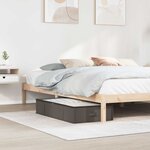vidaXL Boîte de rangement avec fenêtre transparente Gris Tissu intissé