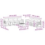 vidaXL Ensemble de canapés d'extérieur 9 pc Blanc et noir