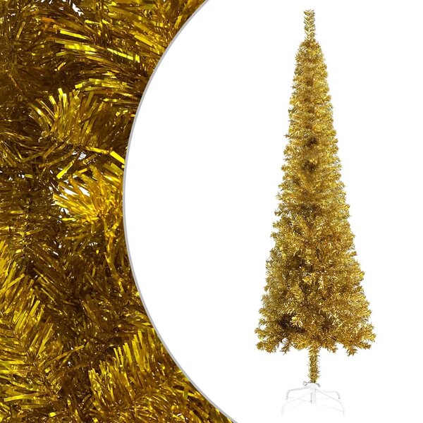 vidaXL Sapin de Noël étroit Doré 150 cm