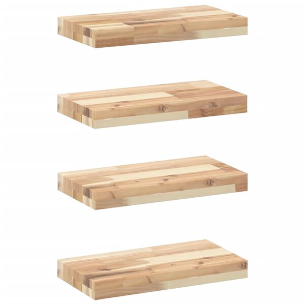 vidaXL Étagères flottantes 4 Pièces 60x20x4 cm acacia massif non traité