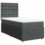 vidaXL Sommier à lattes de lit avec matelas Gris foncé 100x200cm Tissu