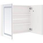vidaXL Armoire de salle de bain à miroir LED Blanc brillant 80x12x68cm