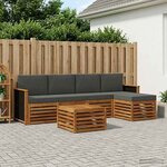 vidaXL Ensemble de canapés d'extérieur 6 Pièces Naturel et Anthracite