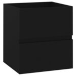 vidaXL Armoire d'évier avec lavabo intégré noir bois d'ingénierie