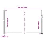 vidaXL Auvent latéral rétractable blanc 117x300 cm