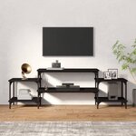 vidaXL Meuble TV noir 157x35x52 cm bois d'ingénierie