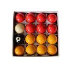 Set de 16 boules de billard anglais en résine 2" (50 8mm) 7 boules jaunes  7 boules rouges  1 blanche et 1 noire