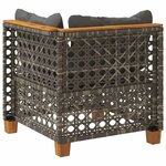 vidaXL Canapé d'angle de jardin avec coussins gris résine tressée