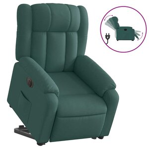 vidaXL Fauteuil inclinable électrique vert foncé tissu