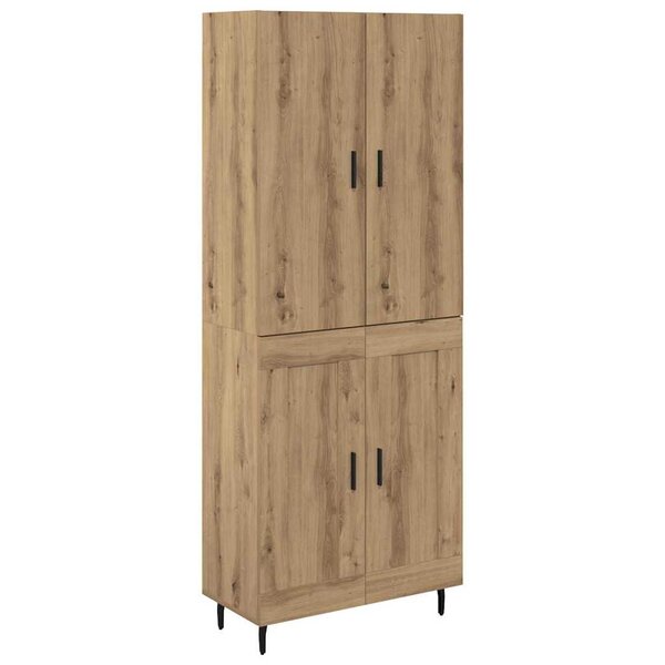vidaXL Haut Armoire 2 Pièces Chêne artisanal Bois Aggloméré et Verre