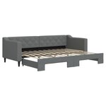 vidaXL Lit de jour avec lit gigogne gris foncé 80x200 cm tissu