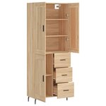 vidaXL Buffet haut Chêne sonoma 69 5x34x180 cm Bois d'ingénierie