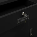 Armoire de bureau avec 2 étagères réglables rangement dossiers 90 x 40 x 102 cm en acier noir 02_0046909