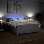 vidaXL Sommier à lattes de lit avec matelas Gris clair 200x200cm Tissu