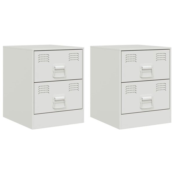 vidaXL Tables de chevet 2 Pièces blanc 34 5x39x44 cm acier