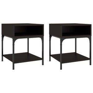 vidaXL Tables de chevet 2 Pièces noir 40x41x50 cm bois d’ingénierie