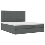 VidaXL Cadre de lit ottoman avec matelas gris foncé 200x200cm tissu