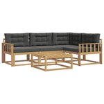 vidaXL Ensemble de canapés d'extérieur 5 Pièces Blanc et anthracite
