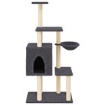 vidaXL Arbre à chat avec griffoirs en sisal Gris foncé 131 cm