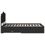 vidaXL Cadre de lit avec tiroir Noir 135 x 190 cm Bois d'ingénierie