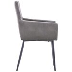 vidaXL Chaises à manger avec accoudoirs lot de 4 gris velours