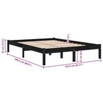vidaXL Cadre de lit sans matelas noir bois massif