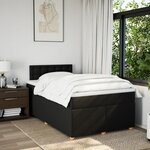 vidaXL Sommier à lattes de lit avec matelas noir 120x190 cm tissu