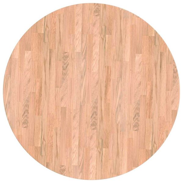 vidaXL Plateau de table Autre Marron clair Ø 80 x 4 cm Chêne massif