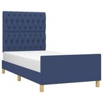 vidaXL Cadre de lit sans matelas bleu 100x200 cm tissu