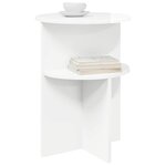 vidaXL Table d'appoint Blanc brillant Ø 39 5 x 55 cm Bois d'ingénierie