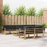 vidaXL Ensemble de canapés d'extérieur 9 Pièces Blanc et anthracite