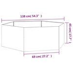 vidaXL Jardinière Rouillé 138x120x45 cm Acier corten