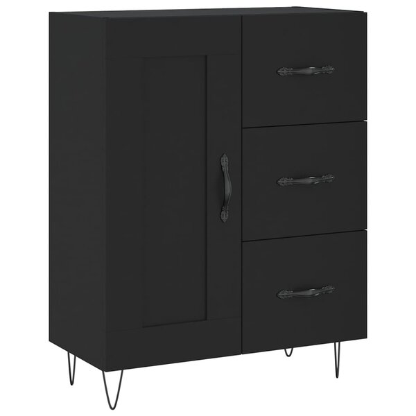 vidaXL Buffet noir 69 5x34x90 cm bois d'ingénierie
