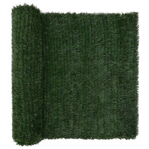 vidaXL Clôture Artificielle Vert foncé 1 5 x 5 m PVC et Acier