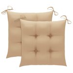vidaXL Chaises de jardin avec coussins 2 Pièces Acacia solide et acier