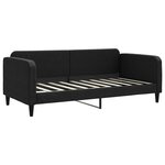 vidaXL Lit de jour avec gigogne et tiroirs noir 90x190 cm tissu