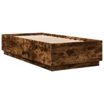 vidaXL Cadre de lit avec lumières LED chêne fumé 90x200 cm