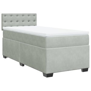 vidaXL Sommier à lattes de lit et matelas Gris clair 100x200cm Velours
