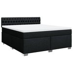 vidaXL Sommier à lattes de lit avec matelas Noir 180x200 cm Tissu