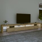 vidaXL Meuble TV avec lumières LED Chêne sonoma 290x36 5x40 cm