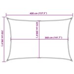 vidaXL Voile d'ombrage 160 g/m² rectangulaire gris clair 2 5x4 m PEHD