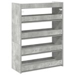 vidaXL Étagère à chaussures gris béton 60x25x81 cm bois d'ingénierie
