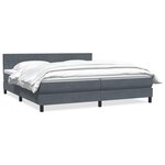 vidaXL Sommier à lattes de lit et matelas gris foncé 180x220cm velours