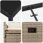 vidaXL Ensemble de salle à manger pour jardin 9 Pièces Beige polyrotin