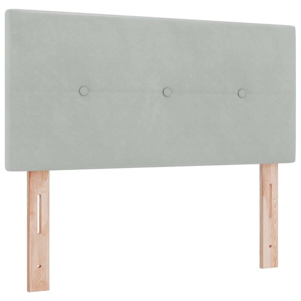 vidaXL Tête de lit LED avec bandes LED Gris clair 90 cm Velours